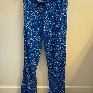 Blue Paisley Print Pants